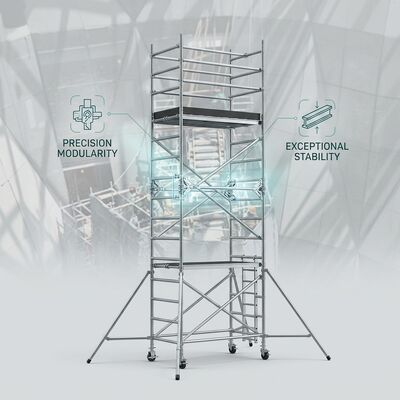 Bom preço. Largura dupla 1,35m Alumínio andaime Torre 450kg Plataforma de trabalho pesado Industrial Grade Construção Sistema de acesso CE on-line