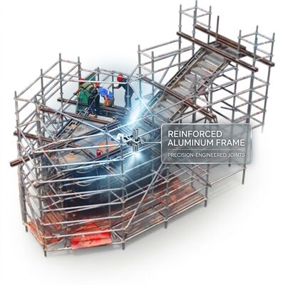 Bom preço. Torre de andaime de alumínio para interiores de 0,6 m de largura com perfil ultrafino e plataforma de acesso com estabilizadores para espaços apertados on-line