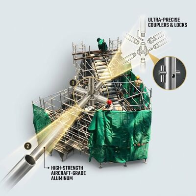 Bom preço. Torre de Andaime Compacta Dobrável de Alumínio com Design Dobrável para Armazenamento que Economiza Espaço, Plataforma de Trabalho Móvel de Rápida Montagem on-line