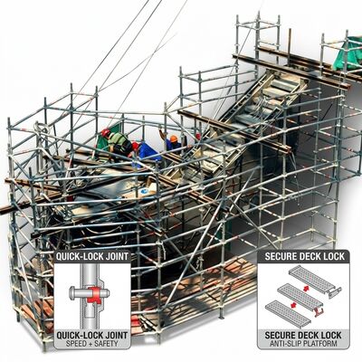 Bom preço. Torre de Andaime de Alumínio com Plataforma Tripla de Múltiplos Níveis com Três Decks de Trabalho Independentes para Acesso Simultâneo de Equipes on-line